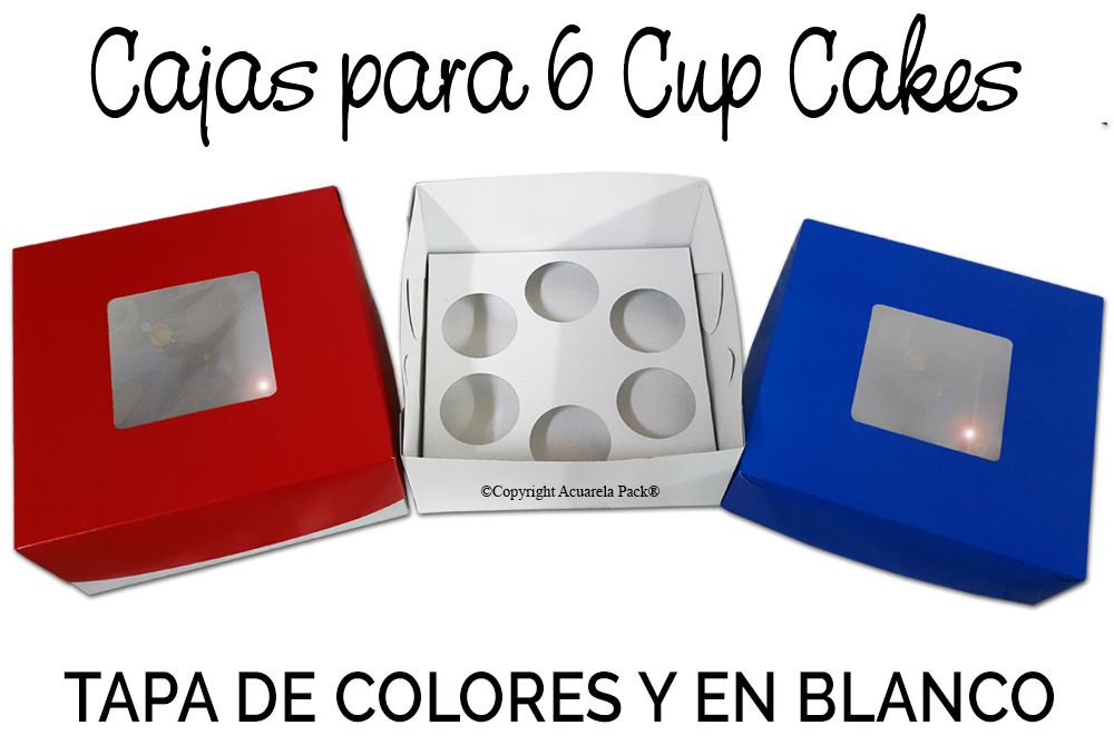 Caja para 6 Cup Cakes estilo apilables. Tenemos todo para Cup Cakes