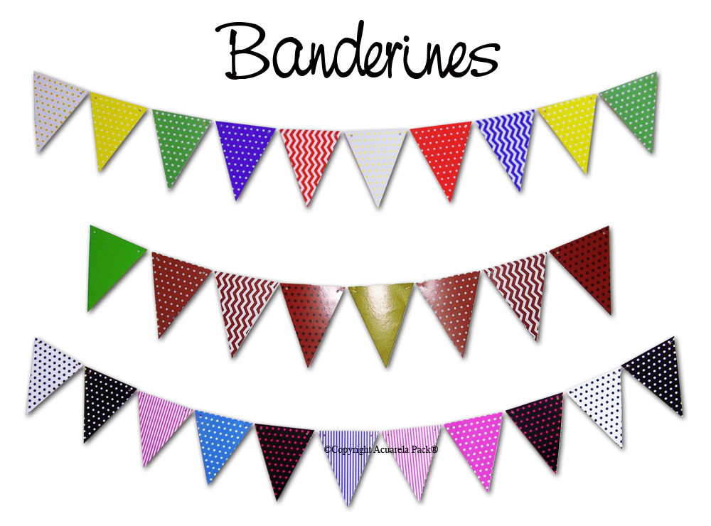 2376 Banderines para decorar. Muchos colores y diseños disponibles