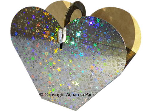 Cajas Corazón. Holográfico estrellas - COD.: 235D