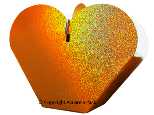 Cajas Corazón. Oro destellos - COD.: 235B