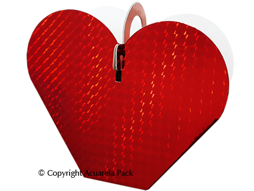 Cajas Corazón. Rojo Holográfico - COD.: 235B