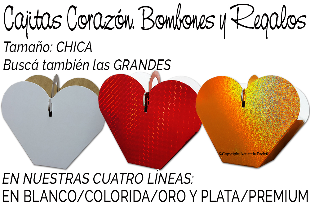 2351 Caja Corazón CHICA. Para Bombones y Regalos. Disponibles en nuestras cuatro Líneas