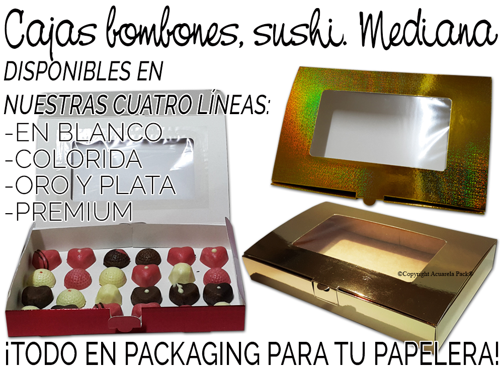 1820 Caja MEDIANA Bombones/Sushi. Disponibles en nuestras cuatro Líneas