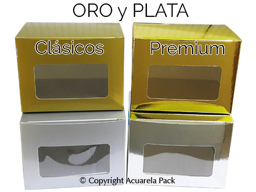 Caja Regalos mediana. Oro y Plata. COD.: 1910