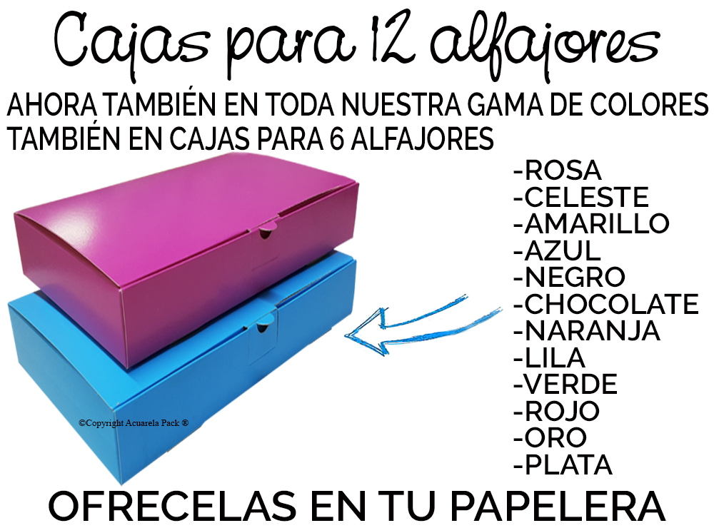 1810 Caja para 12 alfajores. En toda nuestra gama de colores