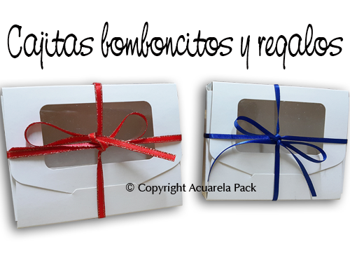 Cajita Bombones, con cinta y visor - COD.: 2360