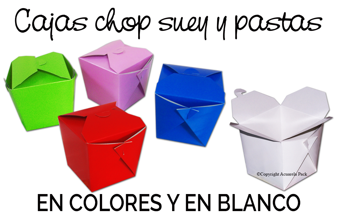 1110 Cajas para Chop Suey y pastas. En blanco y en colores. Tenemos todo para tus clientes gastronómicos