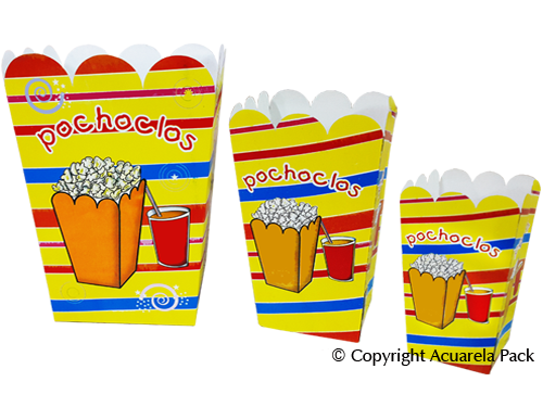Pochoclos: chico, mediano y grande
