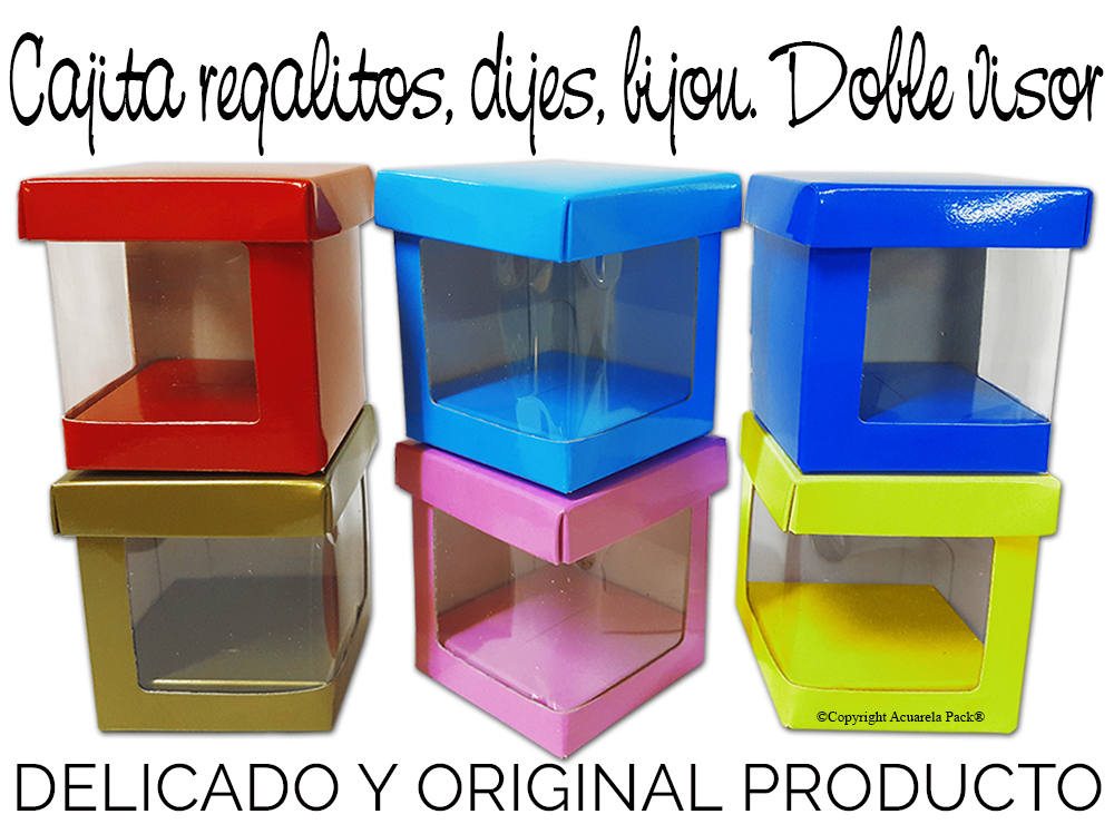 1890 Cajita Regalos Doble Visor. Con doble visor exhibidor y base interior