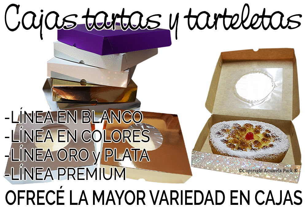 1350 Caja Tarta / 4 Tarteletas. Con visor exhibidor